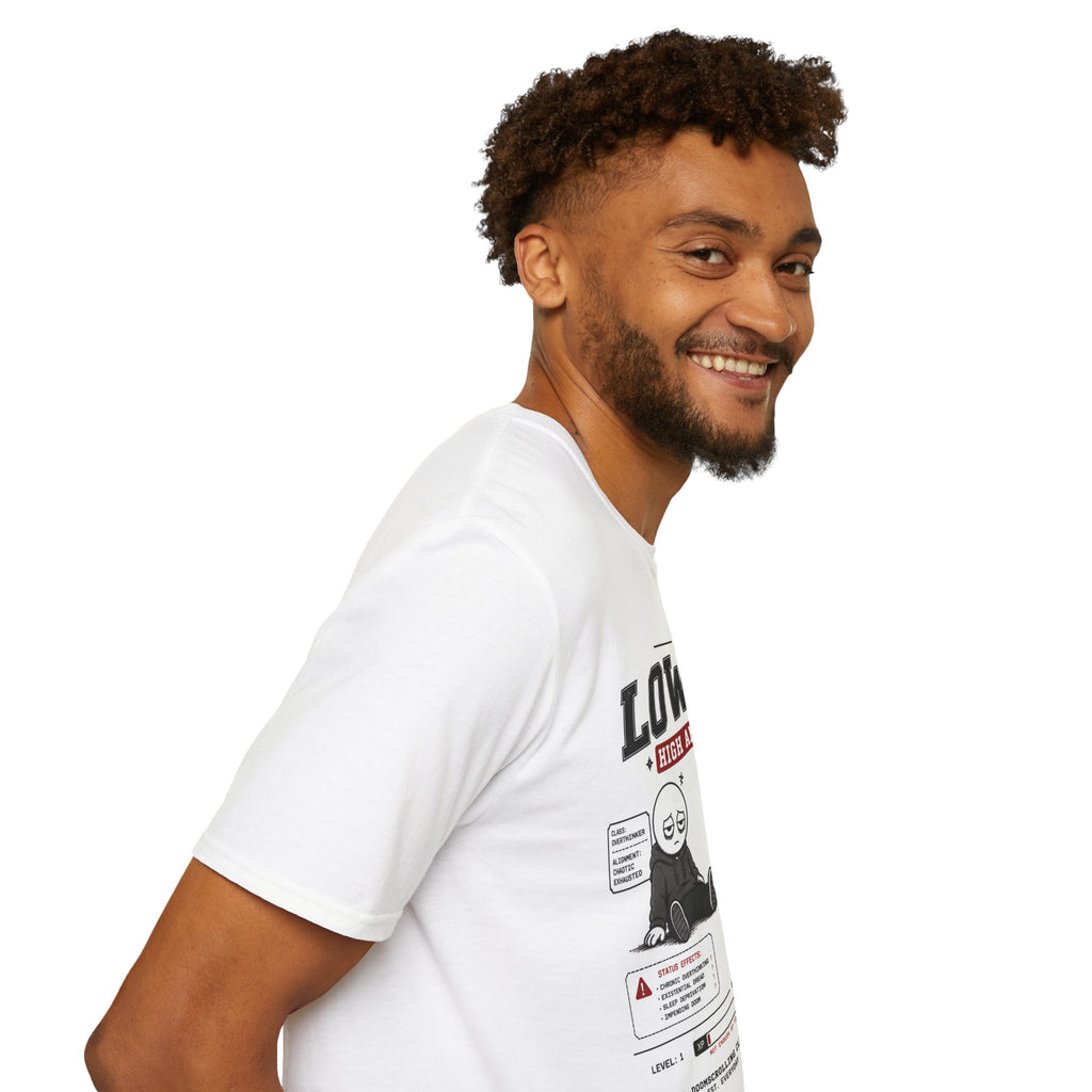 Low XP High Anxiety T‑Shirt — Gamer Anxiety Graphic Tee