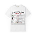 Low Stamina Build T-Shirt — Funny RPG Gamer Stats Tee