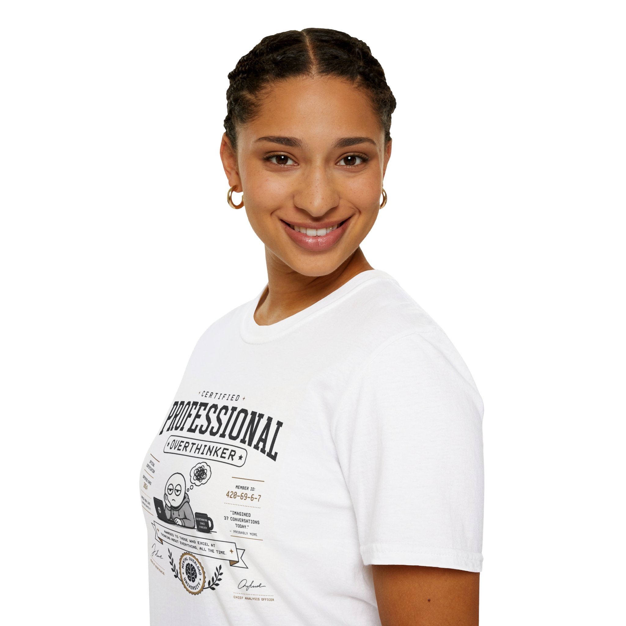 Professional Overthinker T-Shirt – Funny Graphic Tee for Overthinkers