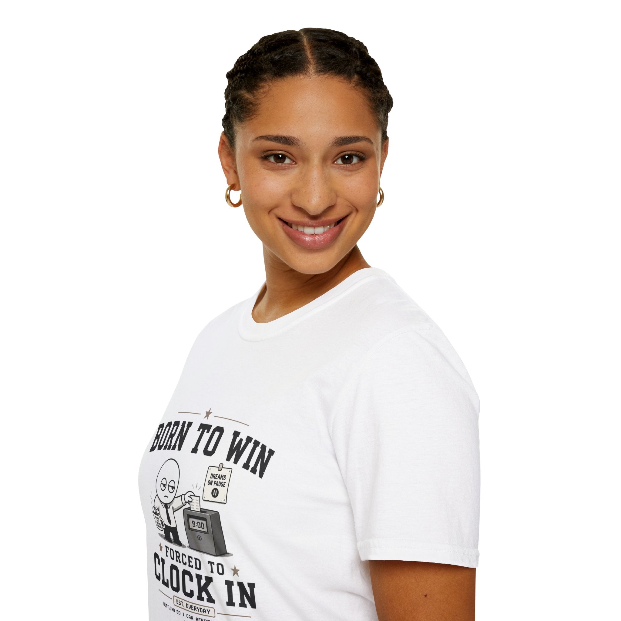 Born to Win Forced to Clock In T-Shirt — Funny Work Humor Tee for Employees