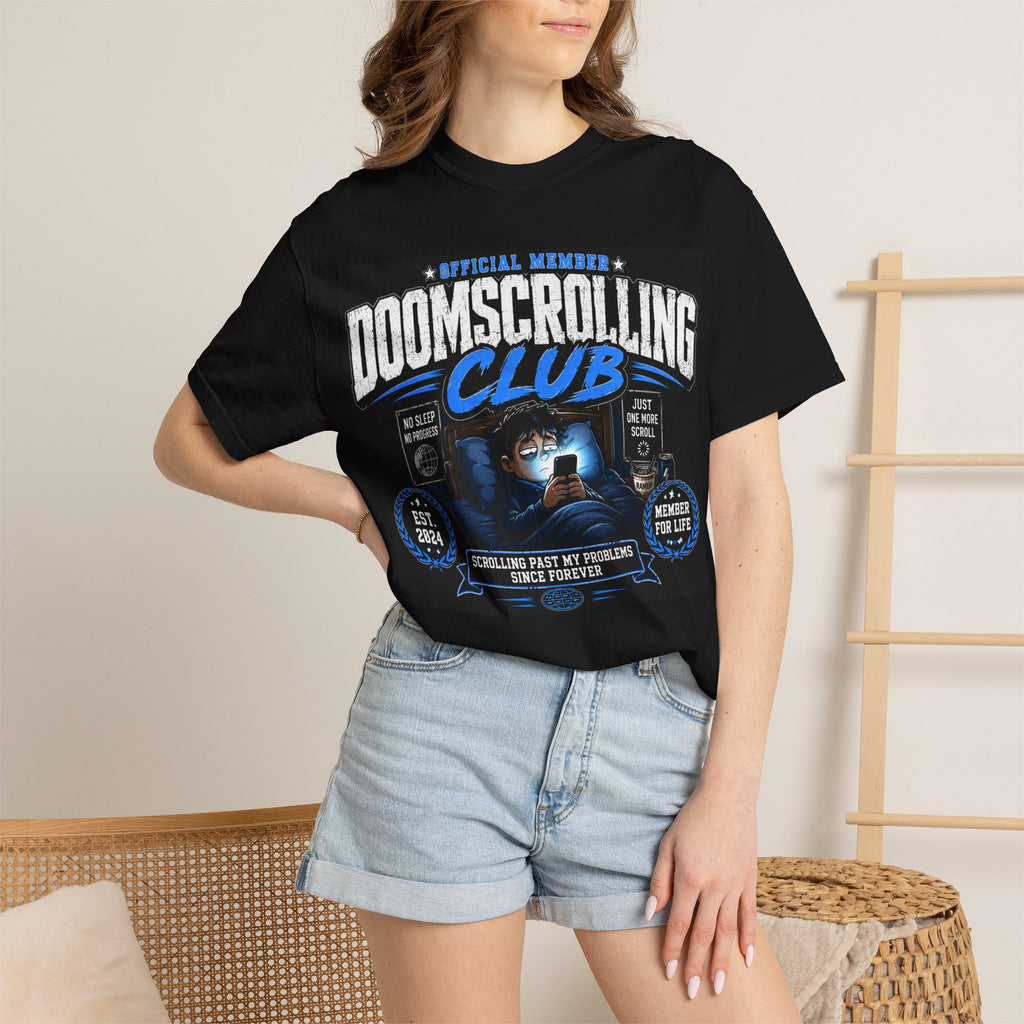 Doomscrolling Club T-Shirt | Funny Internet Addiction Graphic Tee