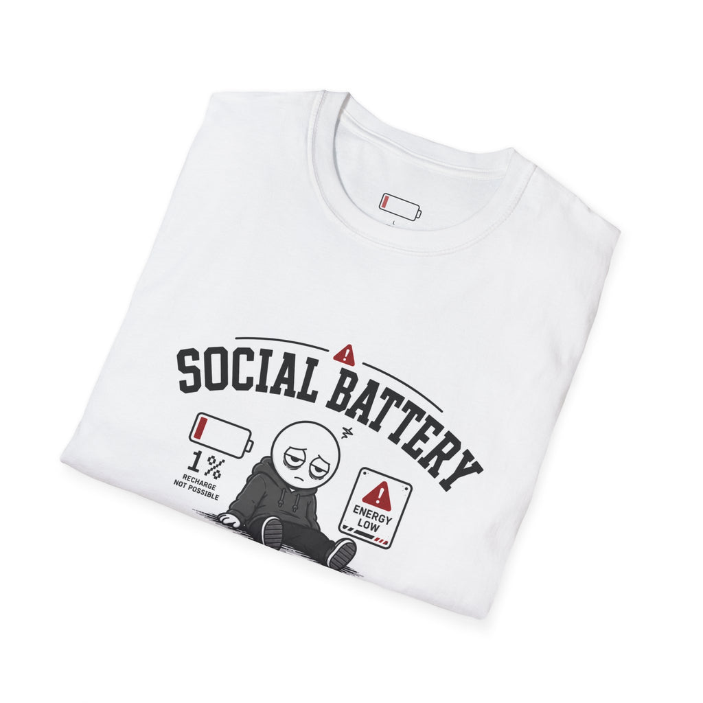 T-Shirt — “Social Battery Critical” Graphic Tee (1% Introvert Humor)