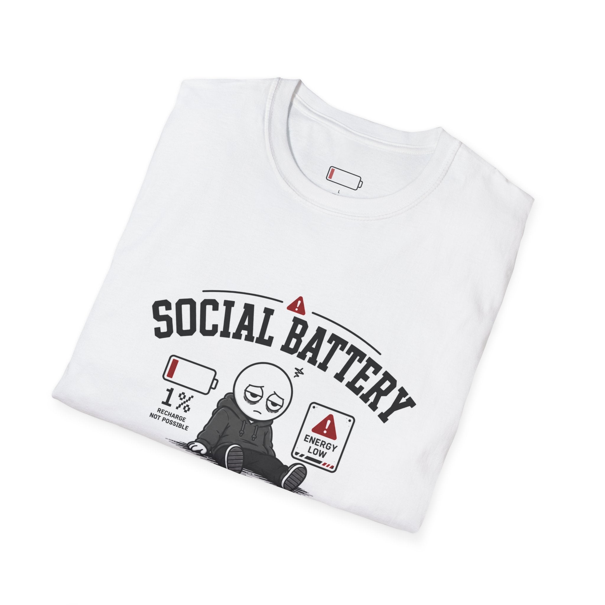T-Shirt — “Social Battery Critical” Graphic Tee (1% Introvert Humor)
